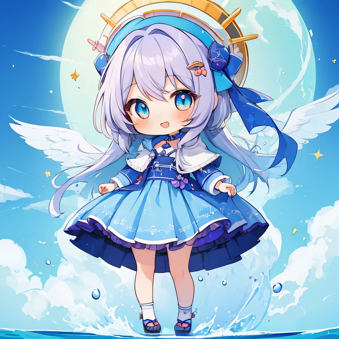 ((Masterpiece)), ((top quality)), very detailed, animated style illustration, (chibi:1.4), 1girl, cute girl, full body, full body focus, (beautiful eyes), my child.