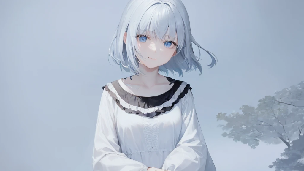 Ultra HD,Look at the viewers, Place your hands behind your back, and, 20-year-old, 非常にshort hair, Long bangs between the eyes, Pale blue eyes, Very detailed,(masterpiece、Highest quality),Gray Hair、Laughter、wonderful, Silver Hair, iris, short hair、 Fluttering Hair、Small face、明るいsmile、(Detailed face) ,Professional Lighting,wonderful風景,blue sky, sunlight,Looking down from above,Portraiture、Open your mouth、Flower Field、Her eyes were shining、Mysterious and enchanting atmosphere。With AI Painting、andてもshort hair, Long bangs between the eyes, Very detailed,(masterpiece、Highest quality)、alone、Gray Hair、Fantasy, Silver Hair, Fantasyな風景、smile、Open your mouth、short hair、short hair、hairpin、black eye、Grey Eyes、Beautiful Eyes、Black Shirt、White hoodie