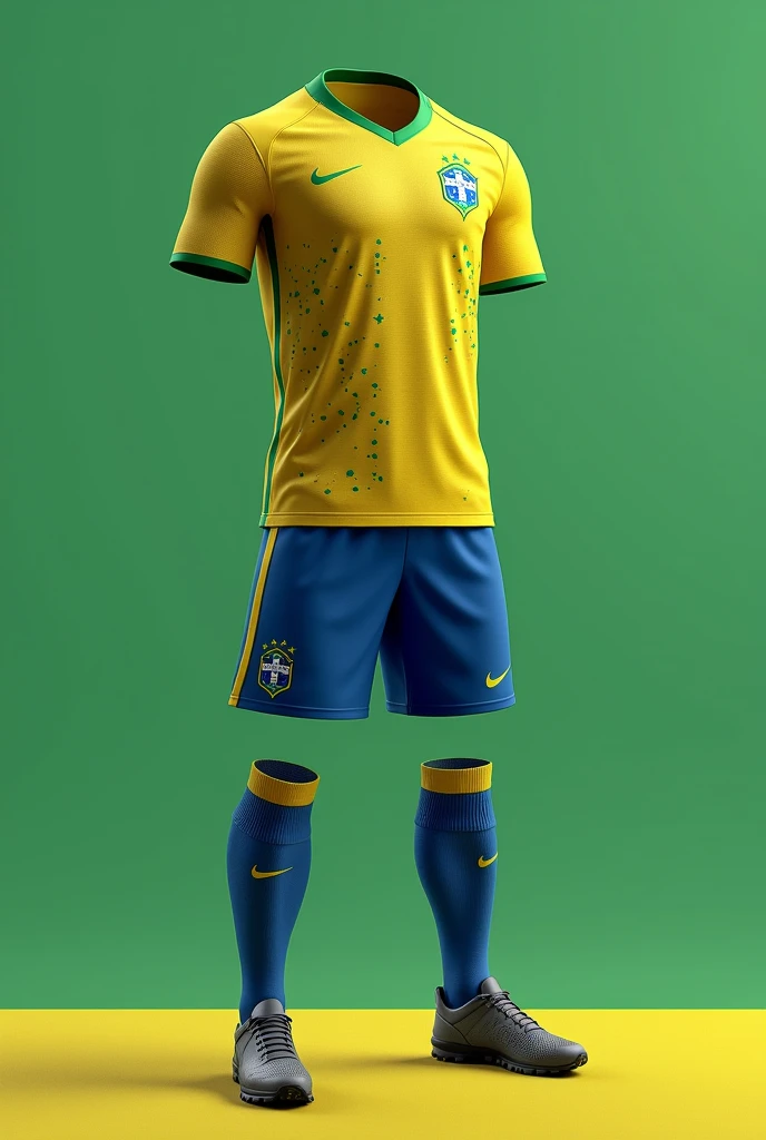 Create a template for a Brazilian soccer team uniform