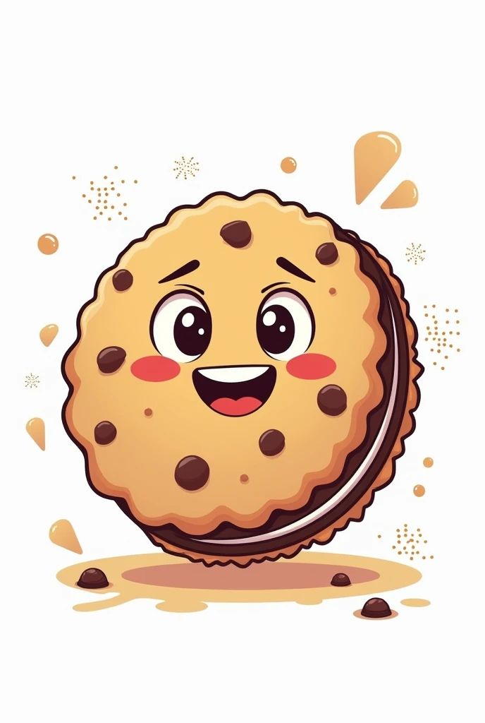Oreo stuffed cookie 90s style character white background for packaging and brand logo