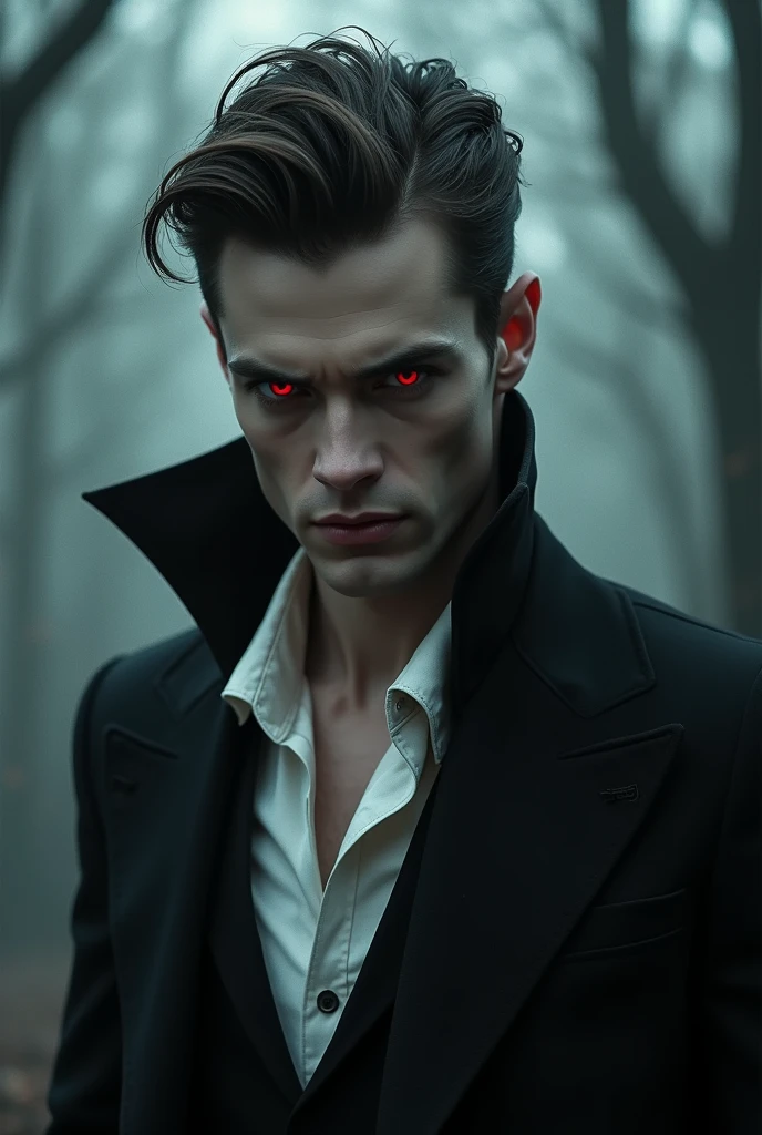 Create a poster of Blood suckers a handsome hybrid vampire