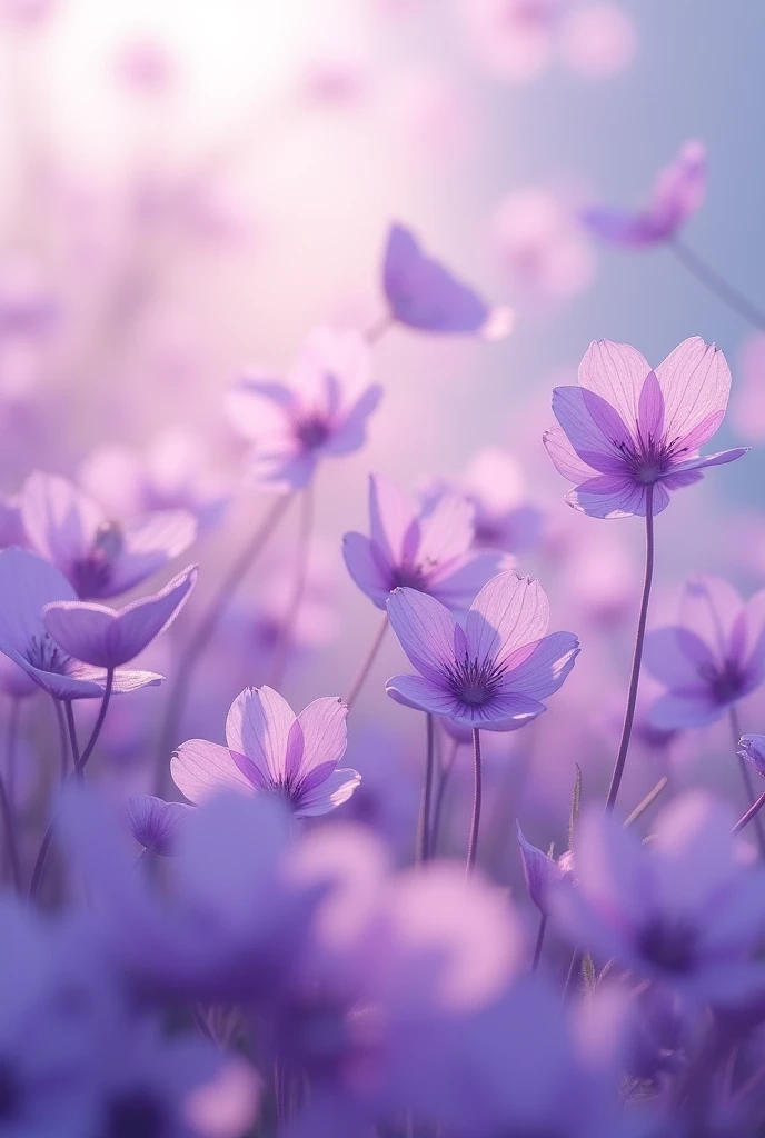 Purple petals fluttering