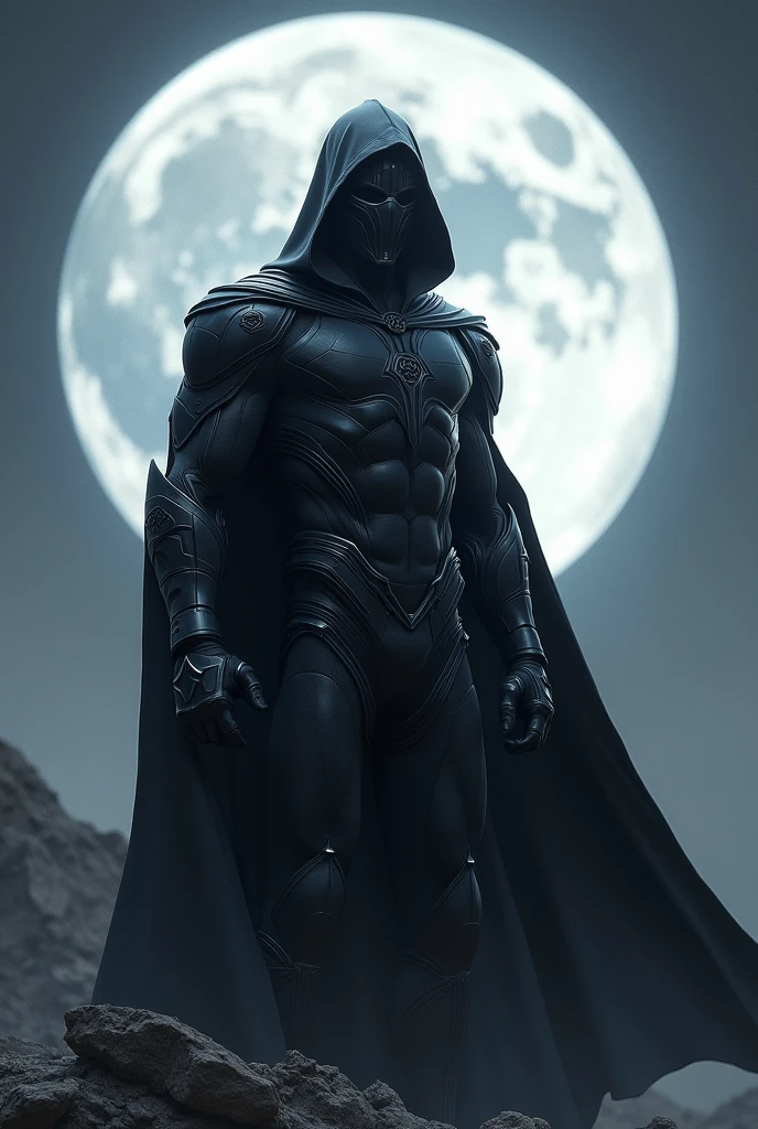 Moon knight black suit in the moon