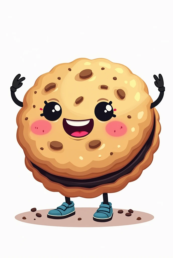 Oreo stuffed cookie 90s style character white background for packaging and brand logo