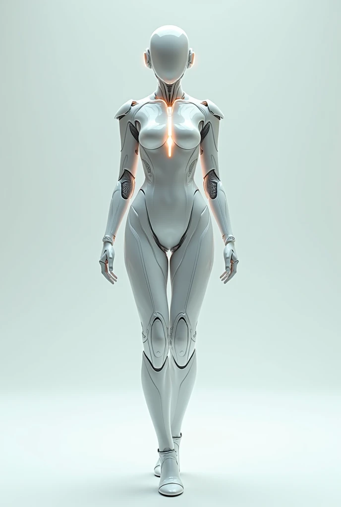 a woman in a futuristic suit with a glowing head and chest, gynoid cyborg body, girl in mecha cyber armor, cyber suit, cybersuit, in white futuristic armor, cybersuits, diverse cybersuits, gynoid body, echo from overwatch, perfect anime cyborg woman, cgsociety uhd 4k highly detailed, mecha suit, porcelain cyborg armor