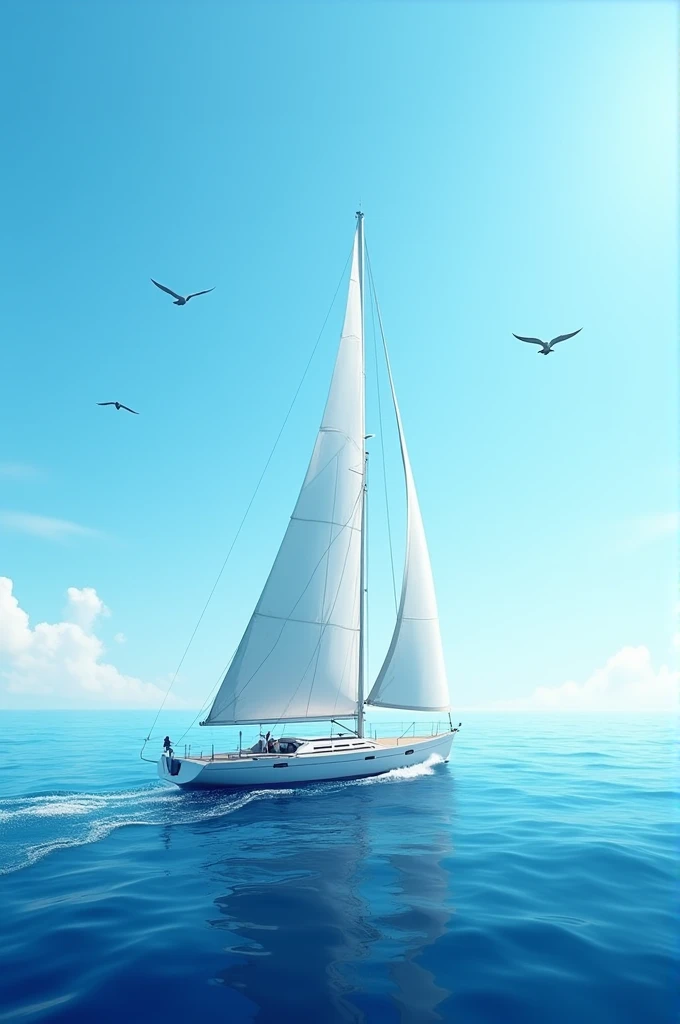 White sailboat in the sea