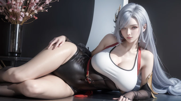 high quality,HD,16K,Sharp Line,1 Girl,fantasy, （Fire Spirits）,Pretty Face, Large Breasts, Beautiful legs,In the mountains,Focus Girl,detailed Pretty Face,Detailed clothes,beautiful eyes,Cool,Sexy,Dynamic Angle,穿着华服的神明Strike a pose拍照, Ancient mysterious sexy goddess, Traditional beauty woman, Beautiful female warrior god of war , Beautiful sexy goddess, Gorgeous role-playing, high, Beautiful young girl, Beautiful woman, 华丽Beautiful woman, Complex clothing,Chinese Mystical Aesthetics, Beautiful Asian ancient mysterious girl, Extremely detailed shot of the goddess, Jaw-dropping sexy beauty, Big breasts deep neckline sexy belly button（butt), (bedroom), (Sexy Girls), masterpiece, best quality, Bangs, blush, Chest, clavicle, Eyebrows visible through hair, (Ombre gold hair), Jewelry, Long hair,Bright Eyes, ring, (solitary), illustration, fashionable, miss, Strike a pose, background, element, confident, Express, Accessories, majestic, striking, key point, Dynamic poses, ((plump)), (black))Woman in transparent dress,Viewer,(((Full breasts, Keeley University))),Slim waist,(Navel exposed,Bare waist), Long hair, extreme detailed details, 详细的fantasy艺术, Stunning character art, Beautiful and exquisite character art, Beautiful transparent dress, Very detailed, Large Breasts，Chest，Golden ratio figure，Beautiful figure，Ultra wide-angle shooting，Full body shot拍摄，Body close-up，Full body shot，Wearing a pleated tulle skirt，柔和动漫illustration, 柔和的深色background，Fujifilm XT3 Clear focus, f 5.6, High Detail, Clear focus,(Wearing openwork clothing),, (Natural light), (Tempting)translucent, Good velvet quality, Compared, Divine Light,, Silver hair, 天空background, Absolute Strength,Female Shinmei，穿着性感丝绸的Female Shinmei,，Large Breasts，Chest，Golden ratio figure，Beautiful figure，Ultra wide-angle shooting，Full body shot，Body close-up，Full body shot， Wearing a tulle dress, Model shooting style, Large Breasts，饱满Chest，Golden ratio figure，Beautiful figure，(Extremely detailed CG 8k wallpaper unit), The most beautiful artistic photos in the world, , 8K 超HD, ) on the beach，Sexy lazy posture，Sexy seductive expression，best quality,masterpiece,Ultra-high resolution,(Practical:1.4),original photo,Ultra-high resolution