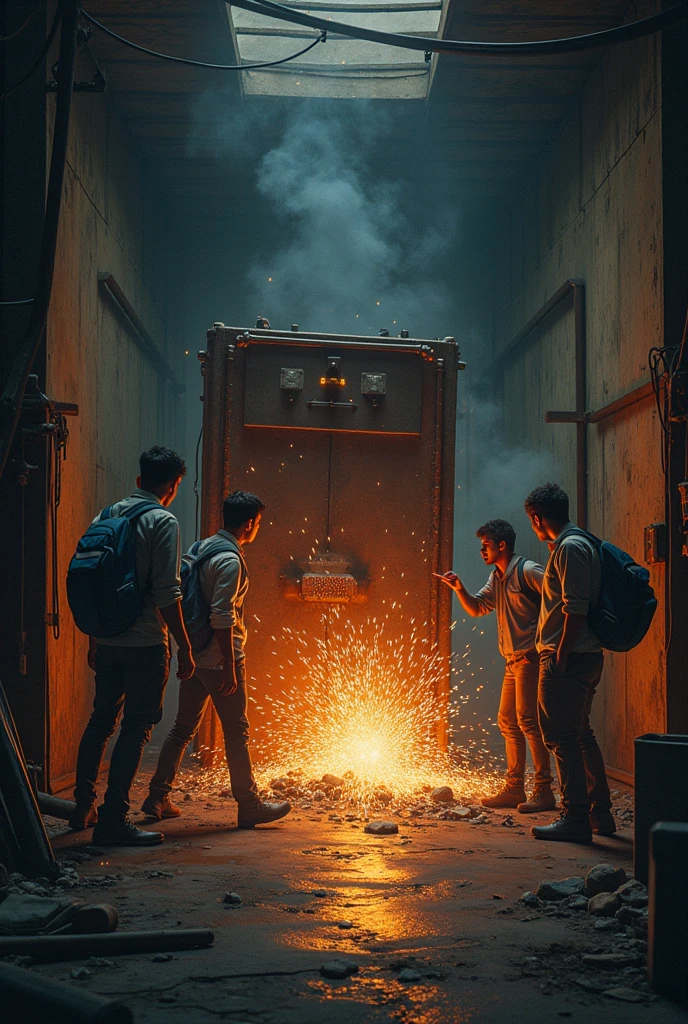 Four science students make blackwhole in their godown in steel box suddenly collapse