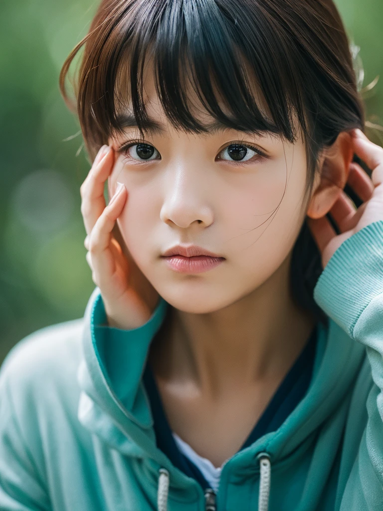 Woman looking this way、(highest quality, Portraiture, Natural), detailed background、shy、Shyness、4K、Real、Precision、Sad face
