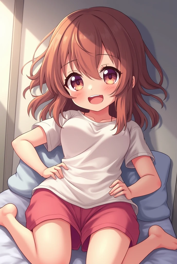  anime girl playing with her boobs