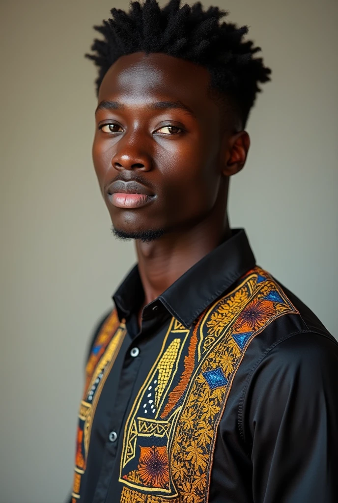Jeune homme africain vetu d’une belle chemise