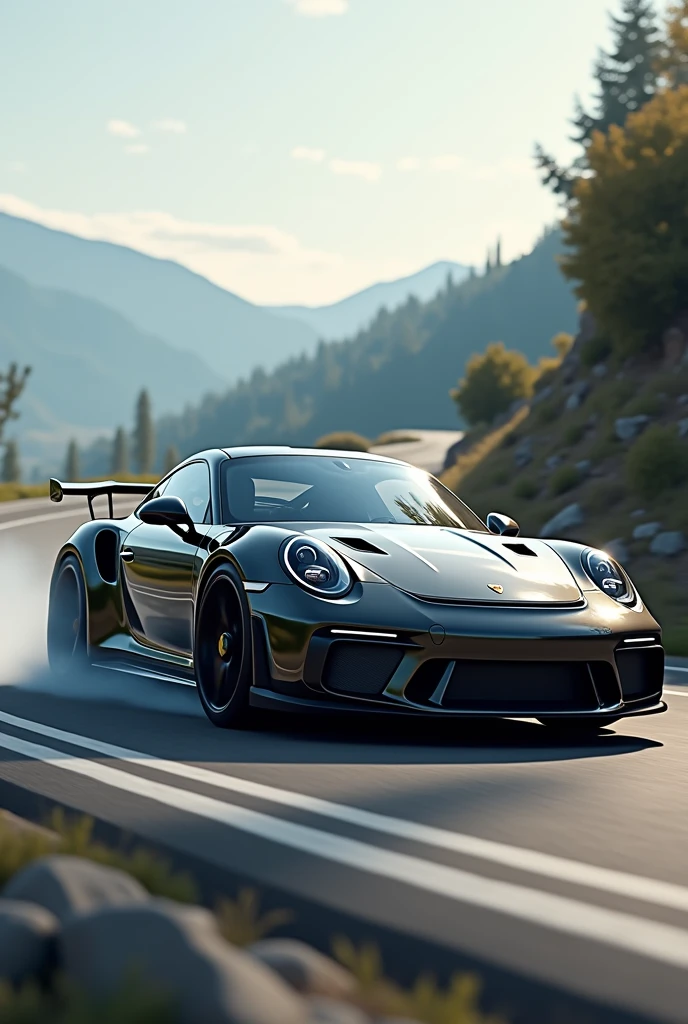 high resolution、high quality、Real、Realistic、Realな質感、Realistic、Porsche、drift、Bend the handle、Going around a curve、