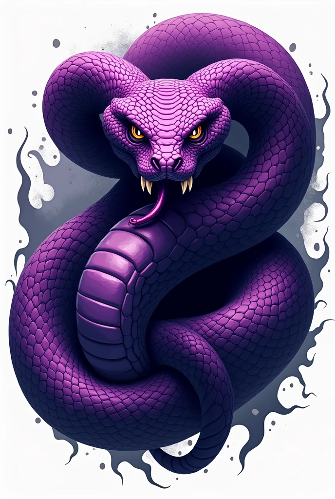 Create a logo named CAS VIPERS with scary viper snake in the middle in purple shade 
