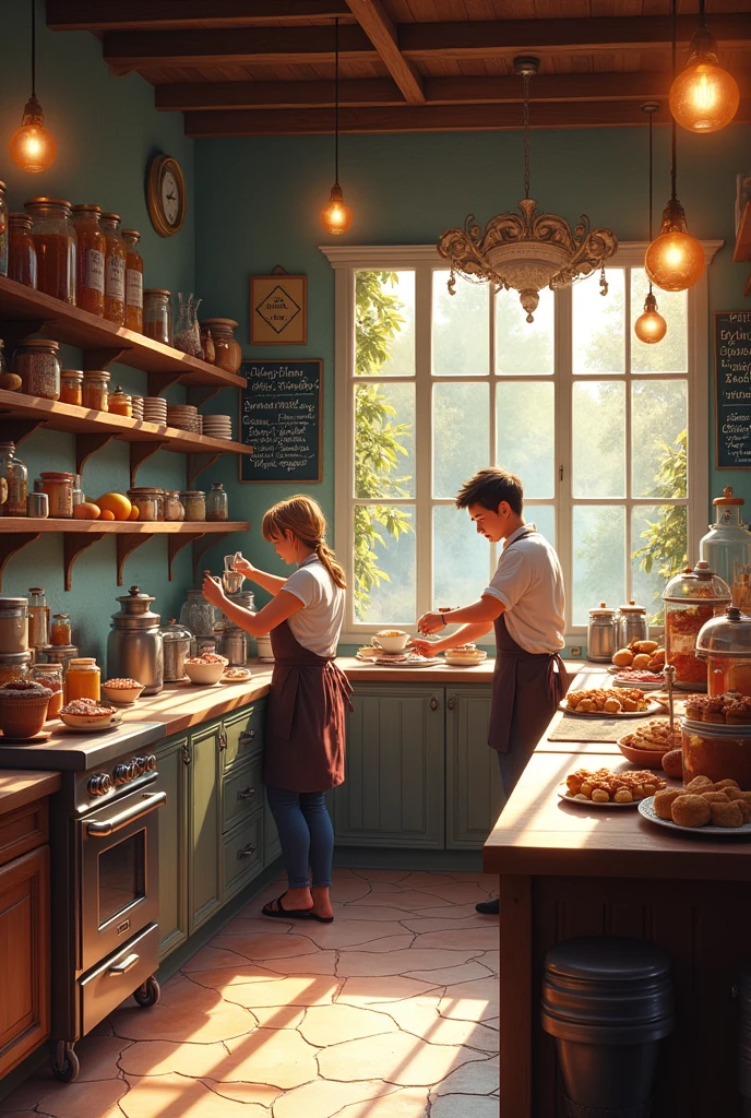 The kitchen area of the shop.