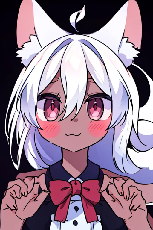 Produce an anime-style image, The girl, skin black, , it has ((Red eyes)) charming. {dark-skinned} white  hair, The girl de corpo inteiro, Possession of a goddess