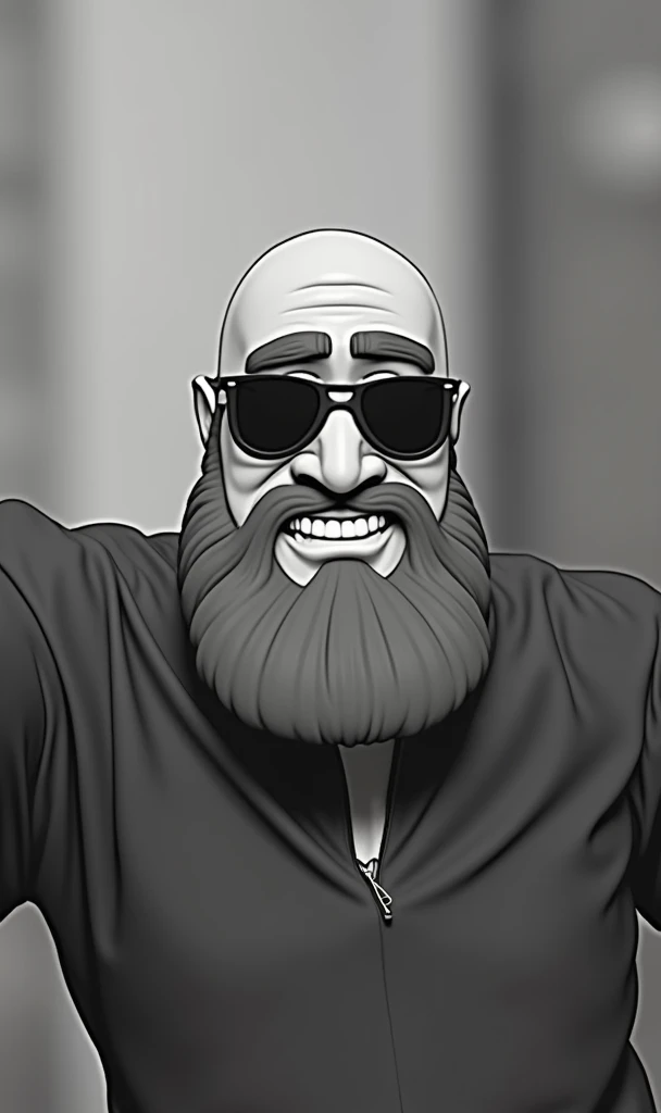 cartoon character of a bald man with a beard, with sunglasses and a dark gray shirt, animation character, stylized character, animation style rendering, 3d stylized, Arnold Maya rendering, Stylized 3D rendering, toon render screenshot, 3d character, 3d character, Stylized 3D rendering, 3D character rendering, cartoon character, Personagem de close up, character posing, (Pixar-style) (master part:1.2) (bokeh) (best qualityer) (skin detailed) (detailed texture) (8k) (Argilla) (cinematic lighting) (sharp focus