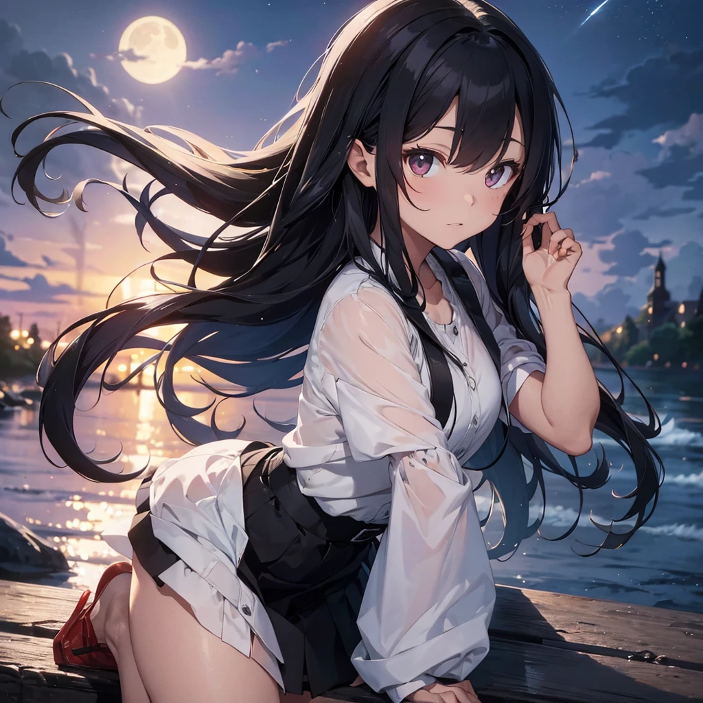 moonlight　Beauty　Long Black Hair