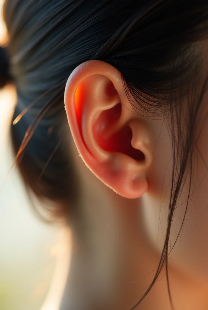 Japanese woman&#39;s ear