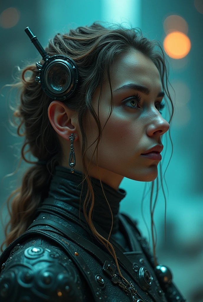Arafed image of a woman in a science fiction scene., android jones and chris dyer, portrait of sofía vergara, square enix cinematic art, promotional image of the movie, shot on imax, muspelheim, Protagonist in the Foreground, Pablo Atreides, imax render, evil sorceress, ellora, imax