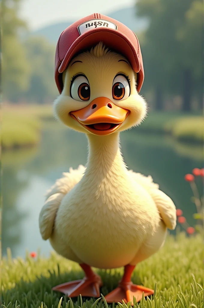 Duck with backwards cap