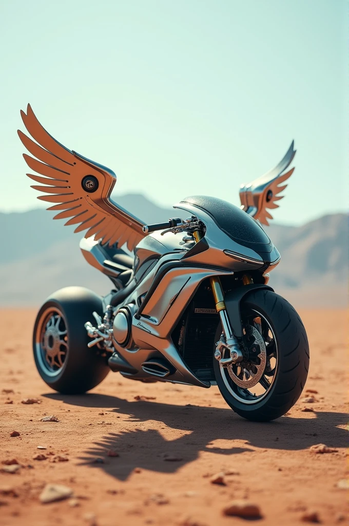 Create a motorcycle with wings that unfold 