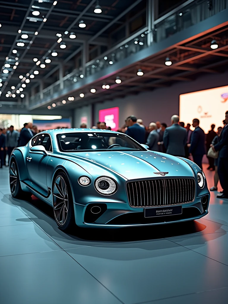 Bentley Concept car in auto expo, include hyper realism, hd, 4k.