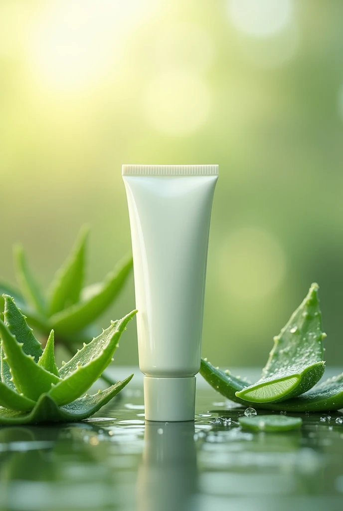 create a background image to showcase a product that has the ingredient: aloe vera, you like dew and glycerin