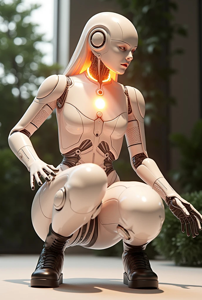 a woman in a futuristic suit with a glowing head and chest, gynoid cyborg body, girl in mecha cyber armor, cyber suit, cybersuit, in white futuristic armor, cybersuits, diverse cybersuits, gynoid body, echo from overwatch, perfect anime cyborg woman, cgsociety uhd 4k highly detailed, mecha suit, porcelain cyborg armor