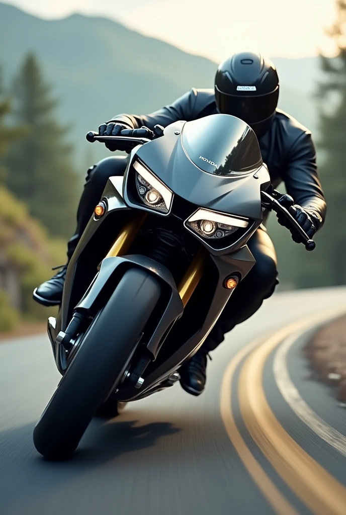 high resolution、high quality、Real、Realistic、Realな質感、Realistic、motorcycle、Honda Motorcycle、drift、Bend the handle、Going around a curve、