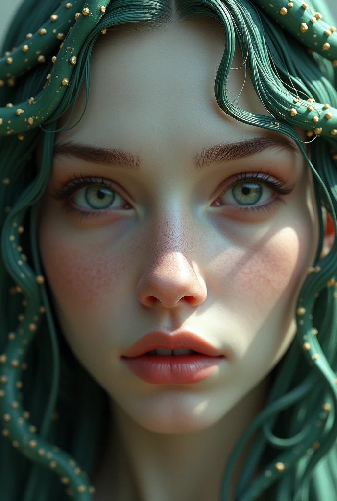 Medusa's beautiful face before curse