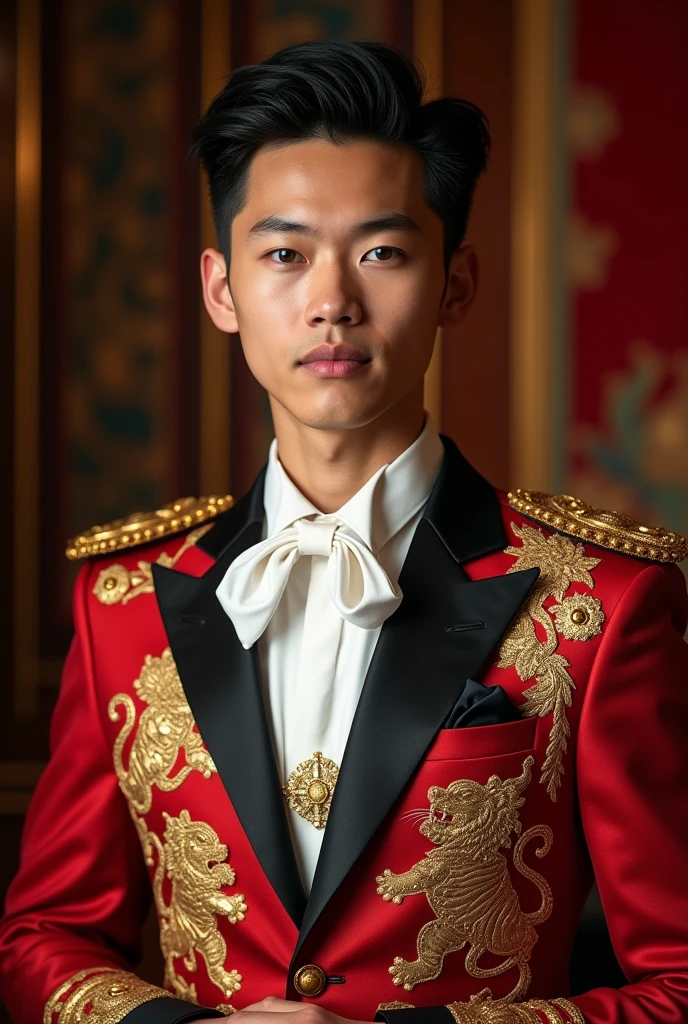 Photo of a charismatic and trustworthy young royal, perfect for promoting the Tiger game and betting houses 
