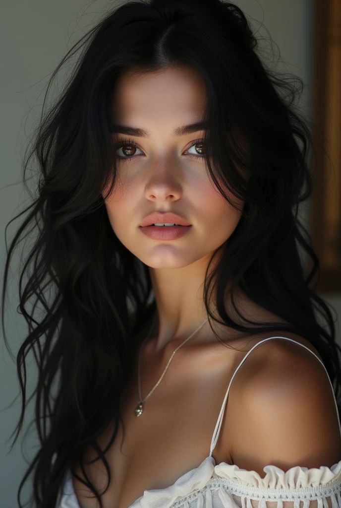  girl, Black hair, high detail photo, realistic photo, no bra, european, sexy photo