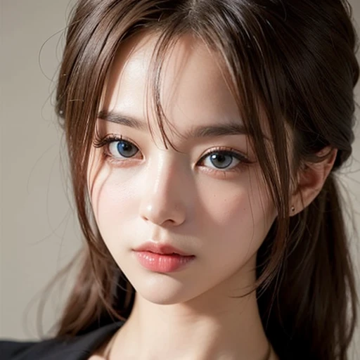 masterpiece, Highest quality, Highest quality, (Complex and detailed:1.2), Beautiful Eyes, one person's、On the white sheets、(Selfie)、(Shoulder-length hair)、sexy bra、(Slender figure)、(lie on one's stomach)、panties