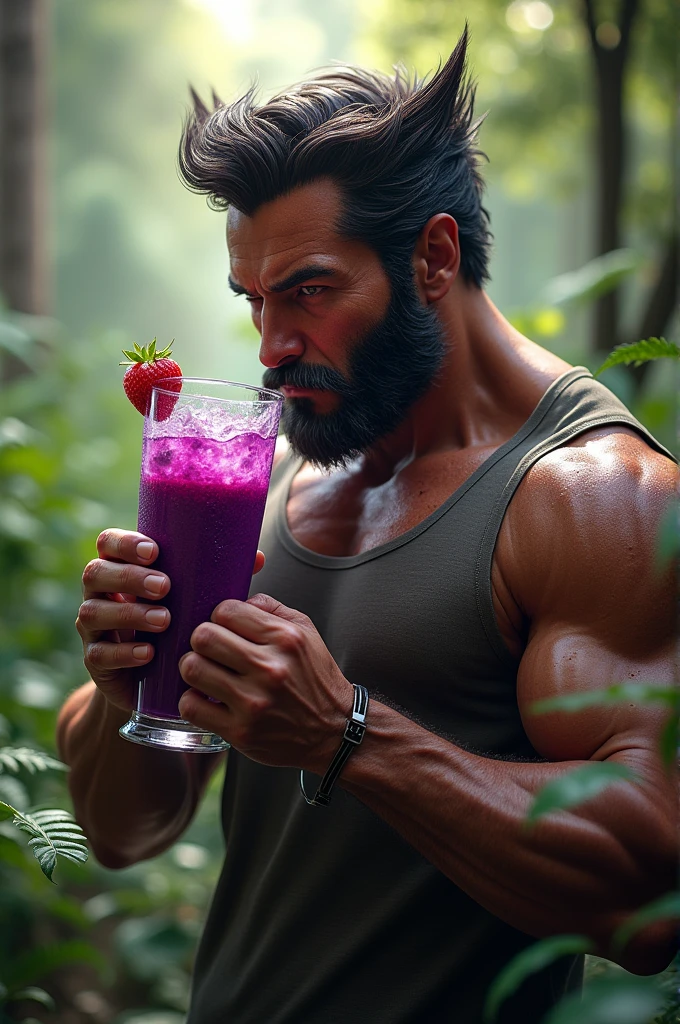 Wolverine drinking acai