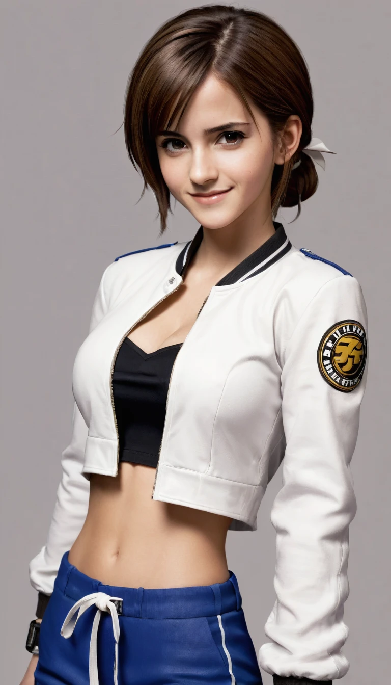 (Emma Watson smile face), shiranui_mai, the_king_of_fighters, standing BREAK score_9, score_8_up, score_7_up, score_6_up, score_5_up, score_4_up,