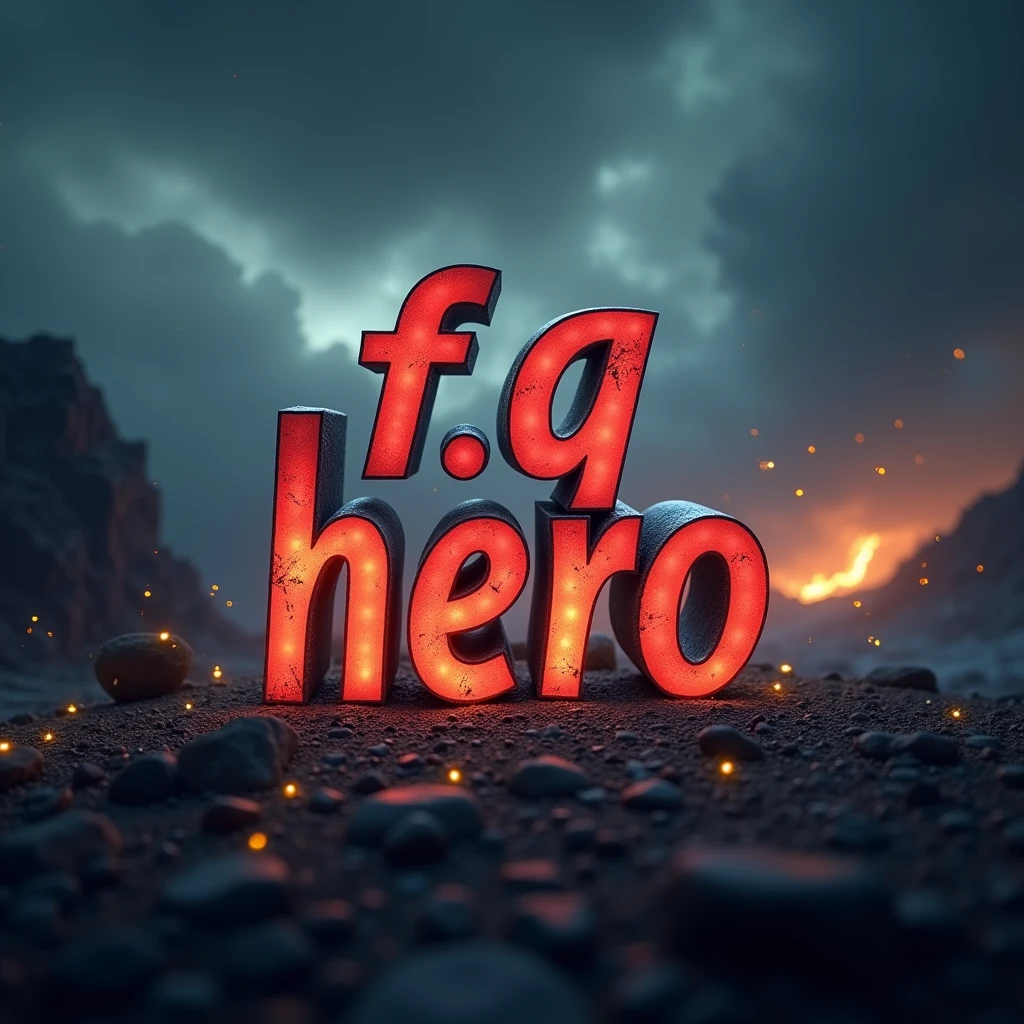 whatsapp profile picture using word "F.Q HERO". Creative, aesthetic, realistic