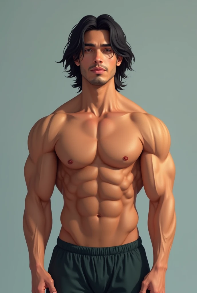 a 2 man who is part Phillipino, black, white, and Italian. he is 6'0 and well built. he has shoulder length black hair. 