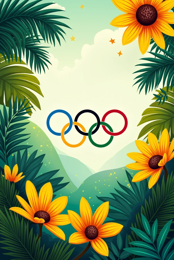 A banner for the Olympics with the theme of Brazil
