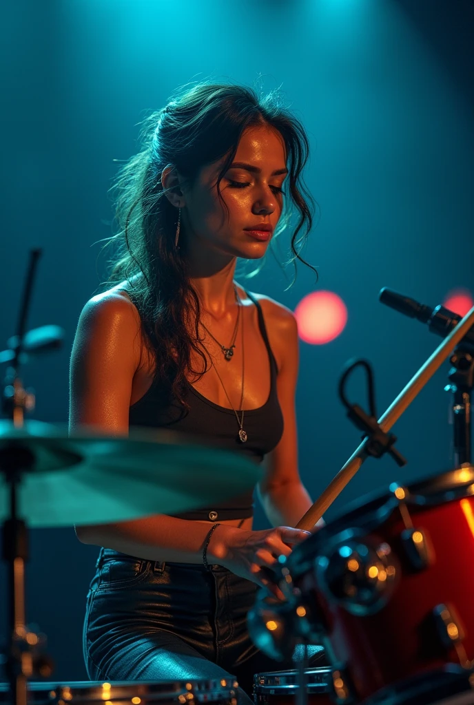 Sexygirl playing drums
