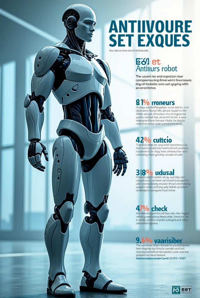 Mobile and PC antivirus flyer with ESET robot