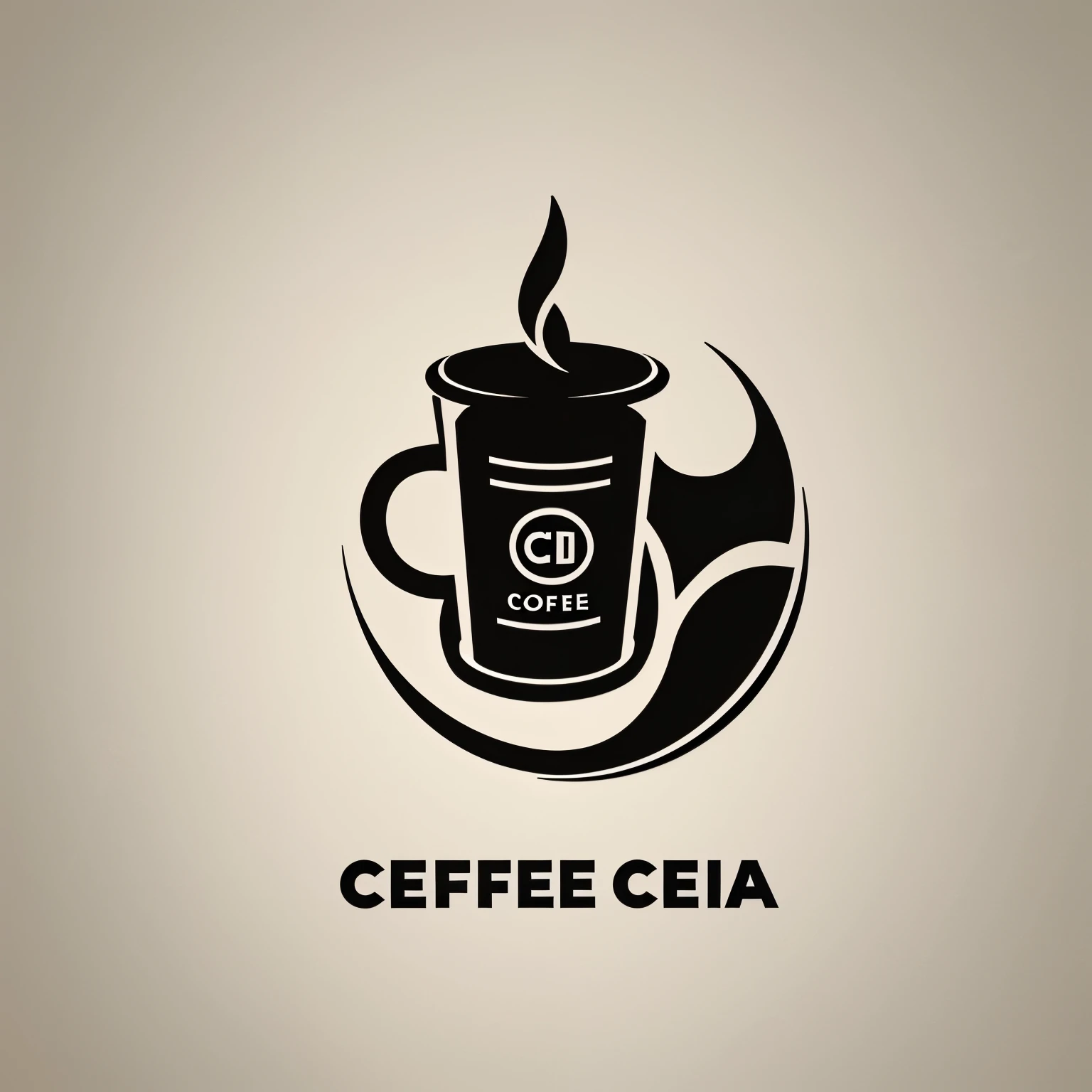 Logo A minimal, modern, simple, cinematic logo type for the brand “cendekia coffee text ", arabic style