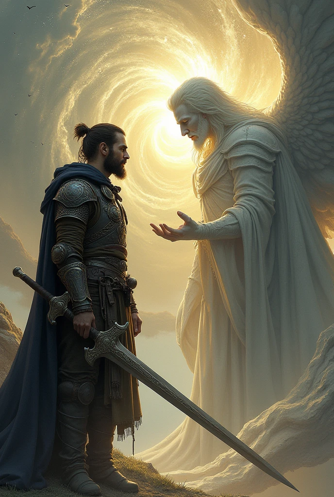 A warrior talking with god 