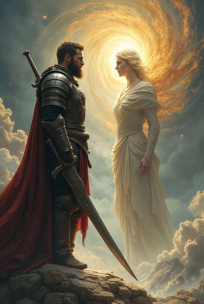 A warrior talking with god 