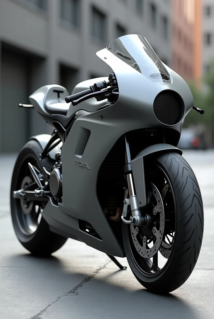Modern Gray cafe racer with full fairing