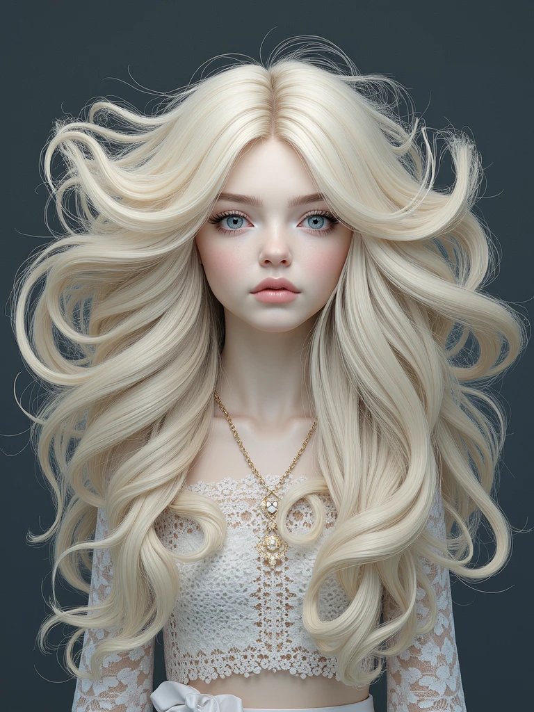 Create a realistic and photorealistic photo image, beautiful girl, blonde wavy hair