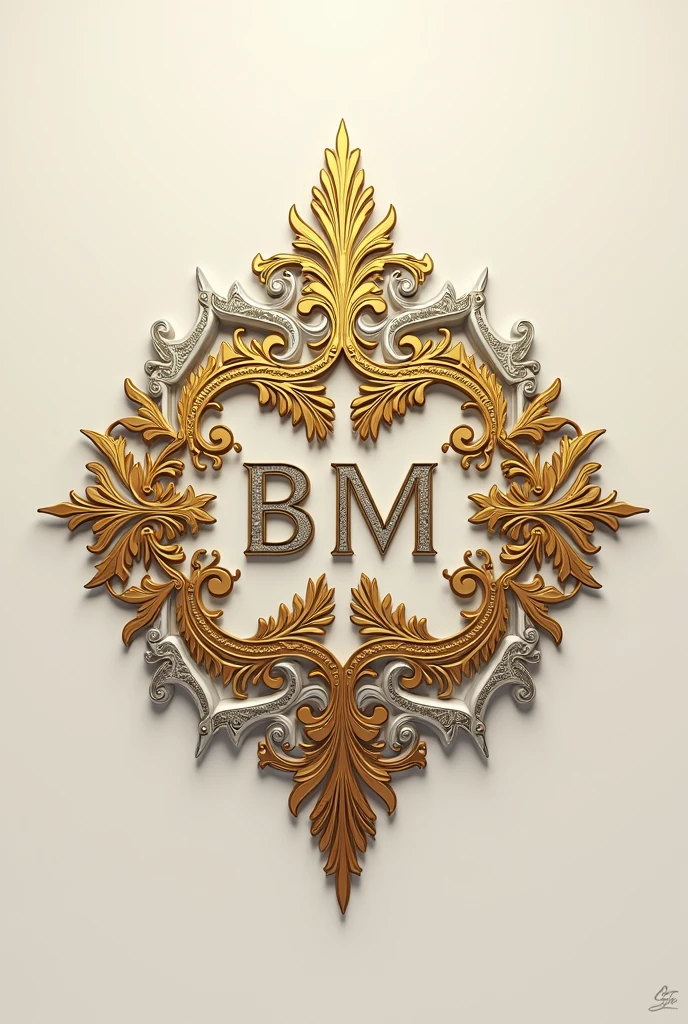 Create logo BM STORE color gold and silver style Angkorian Khmer Classical Art for profile page Facebook 