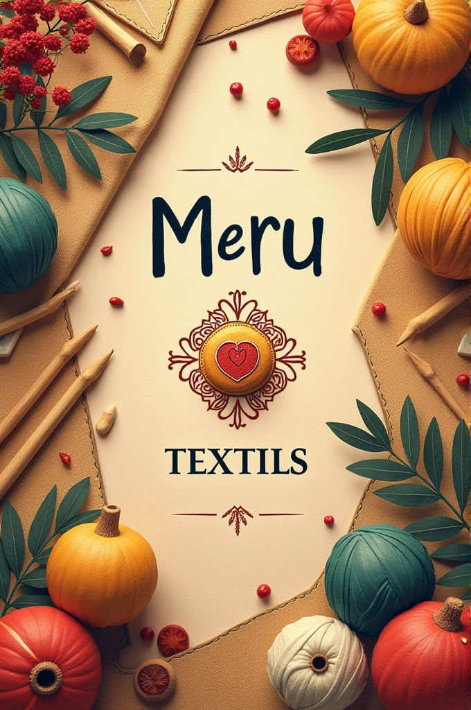 Make a banner as my shop name is Meru Textiles