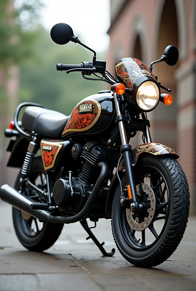 Yamaha 100 sport (cub bike) motorcycle with custom airbrushed coverset