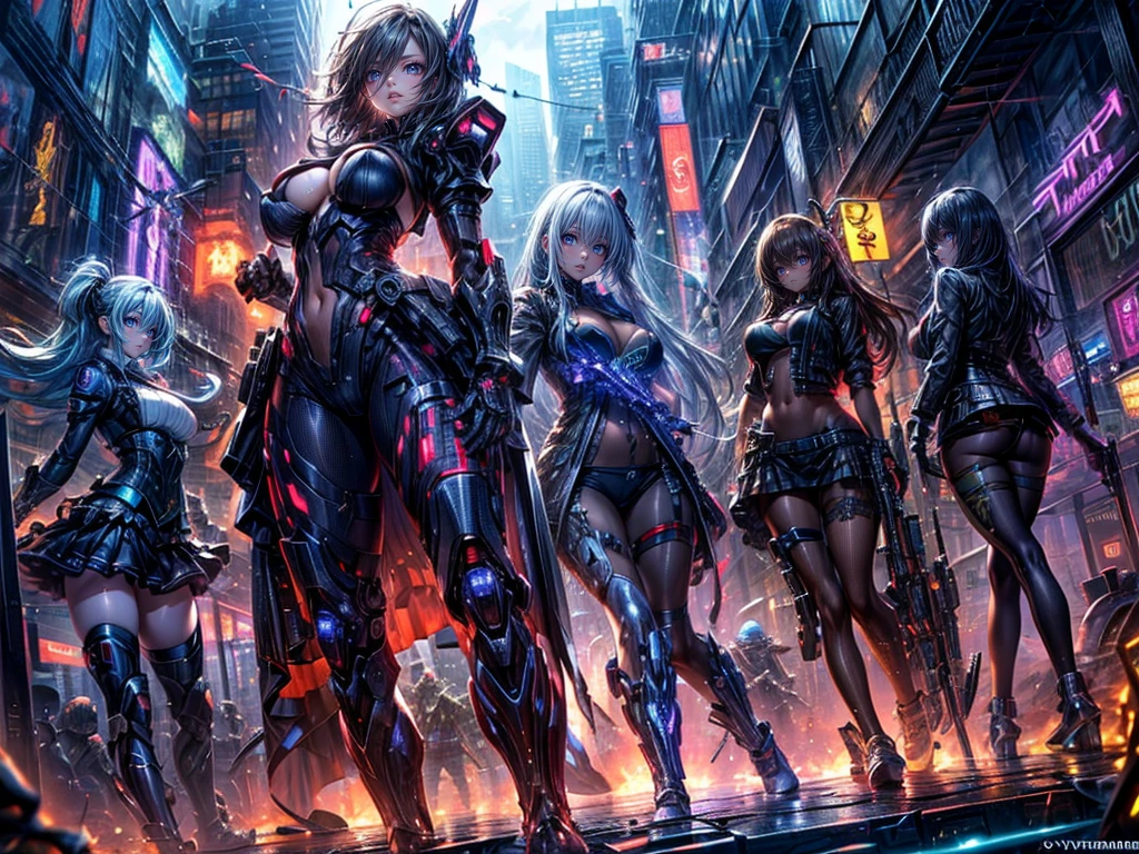 High resolution, Winner of numerous awards, Ultra high definition, Textured skin, Retina,
masterpiece,(bestquality),highlydetailed,ultra-detailed,4girl, (Four gangster girls posing with weapons.:1.4)(gangsta paradise:1.2)(robot)(cybercitylandscape:1.2,natural lighting:1.5,confidentexpression),(Dramatic Angle:1.2)angle、(Beautiful girls in mafia suits:1.5)(Point your cyberweapon at me:1.6)(Focus on girls、Close-up)