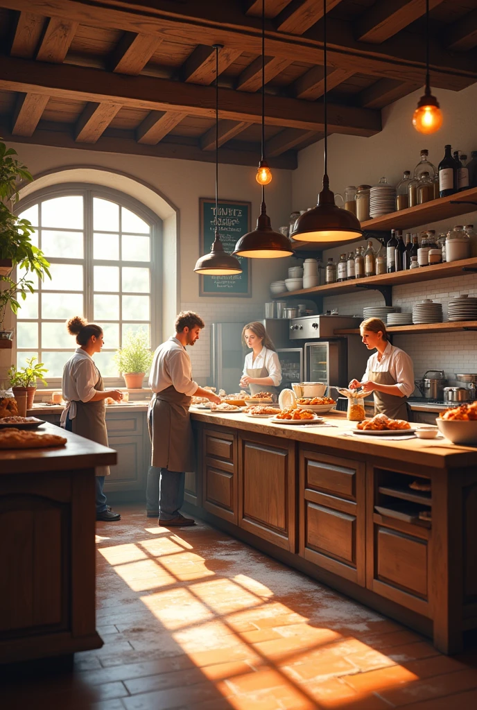 The kitchen area of the shop.